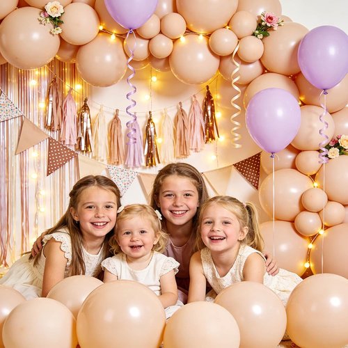 Beige Latex Balloons by 110pcs - 12 Inch Nude Balloons for Birthday Party & Baby Shower
