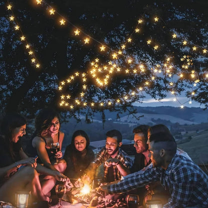 Star String Lights - 20 FT 40 LED Battery Operated Twinkle Lights | Warm White Star Fairy Lights for Home, Bedroom, and Outdoor Decor