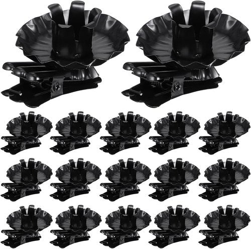 Angoily Candle Clips - 20Pcs Black Iron C-Shaped Holders for Secure Christmas Table Decoration | 2.04 x 1.65 x 1.25 Inch