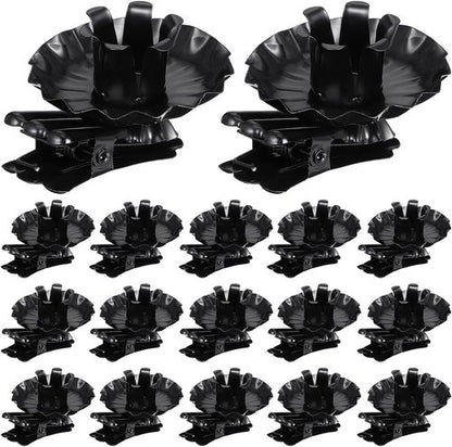 Angoily Candle Clips - 20Pcs Black Iron C-Shaped Holders for Secure Christmas Table Decoration | 2.04 x 1.65 x 1.25 Inch