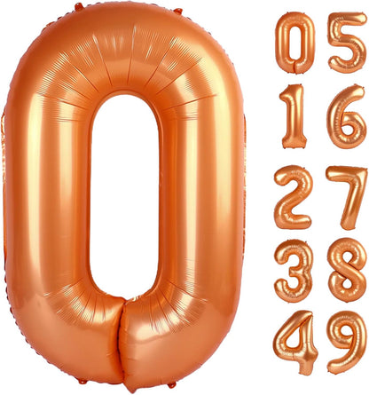 Orange Number Balloon by [Brand Name] - 40 Inch 0 Balloon for Birthday Decorations | Perfect for Parties