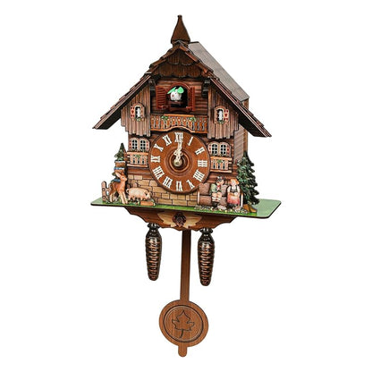 Wall Mounted Cuckoo Clock with Pendulum, Battery-Operated, Adjustable Volume
