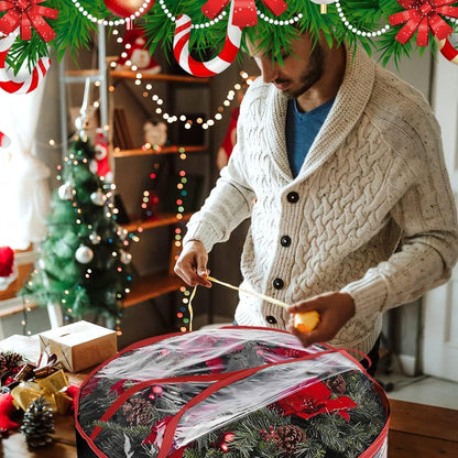 ProPik Christmas Wreath Storage Bag - 30" Waterproof Clear PVC Container | 2-Pack Holiday Wreath Holder