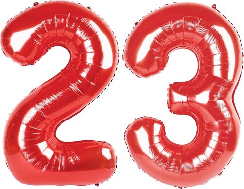 23 Balloon Numbers - 40 Inch Big Foil Birthday Balloons for Women | Red 23rd Celebration Decor