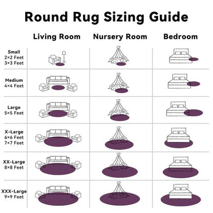OLANLY Dark Purple Round Rugs for Bedroom - Machine Washable, 2 ft Circle Area Rugs for Living Room, Soft and Fluffy Shaggy Carpet for Teen Girl and Boys, Nursery Rooms, Dorms, Home Decor Aesthetic