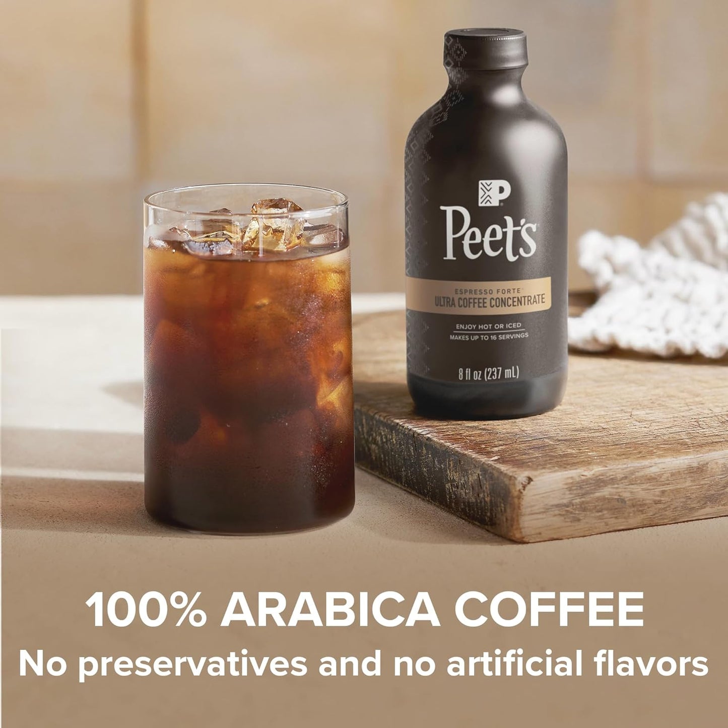 Peet's Coffee Ultra Concentrate - Instant Hot, Cold Brew or Iced Coffee, 100% Arabica, 8 Fl Oz (16 Servings)