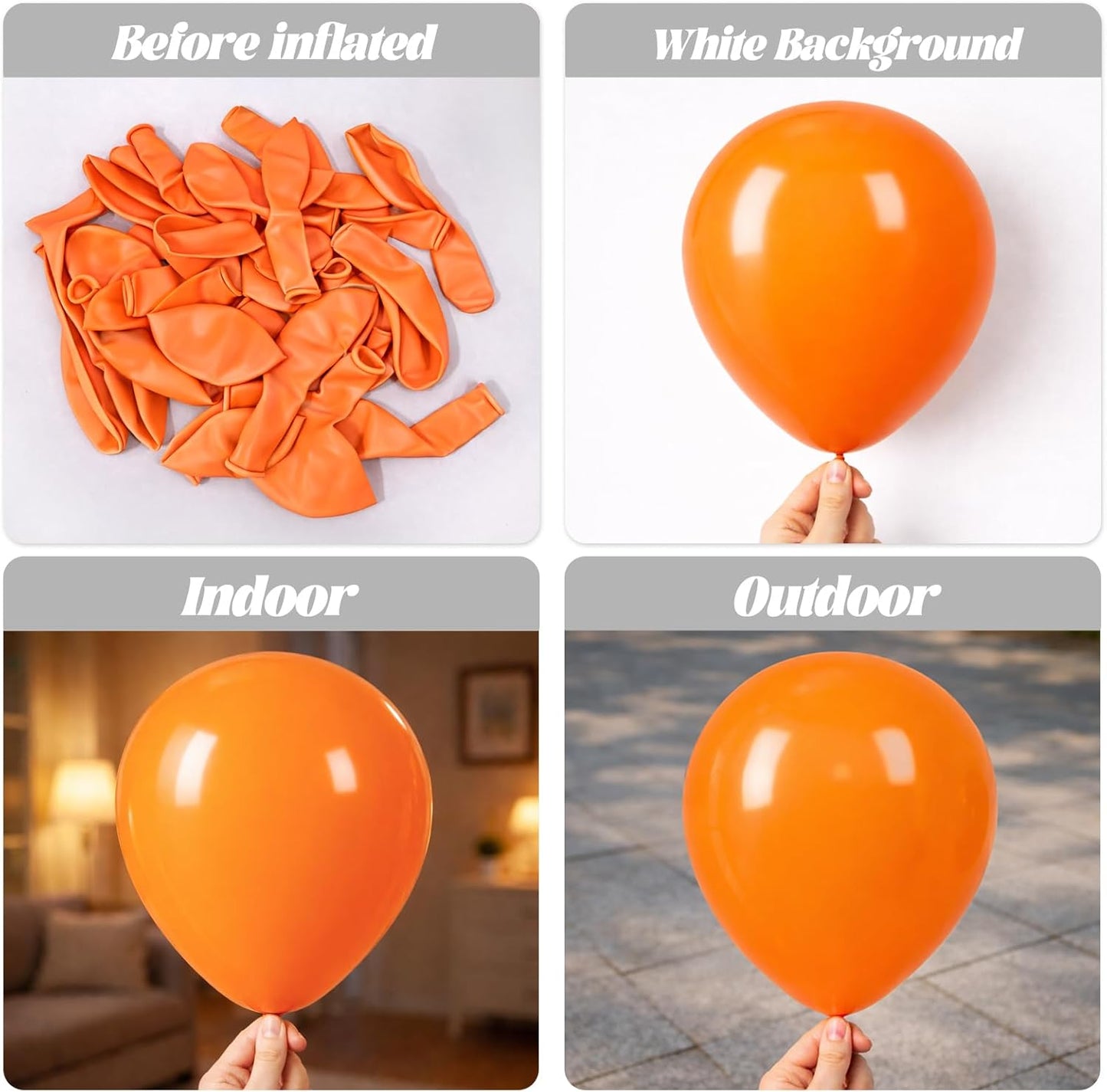 Voircoloria 12-Inch Burnt Orange Latex Balloons - 110pcs for Thanksgiving, Weddings & Parties