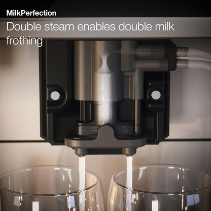 Miele CM 6360 MilkPerfection Coffee Machine - OneTouch for Two, WiFi-Compatible, Obsidian Black CleanSteel