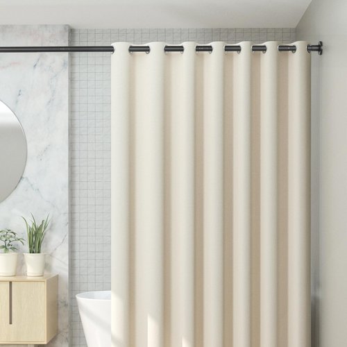 CorkLatta Black Shower Curtain Rod 32 to 43 Inch,1 Inch Diameter Adjustable Spring Tension Stainless Steel Telescoping Rod,Easy Install,No Rust