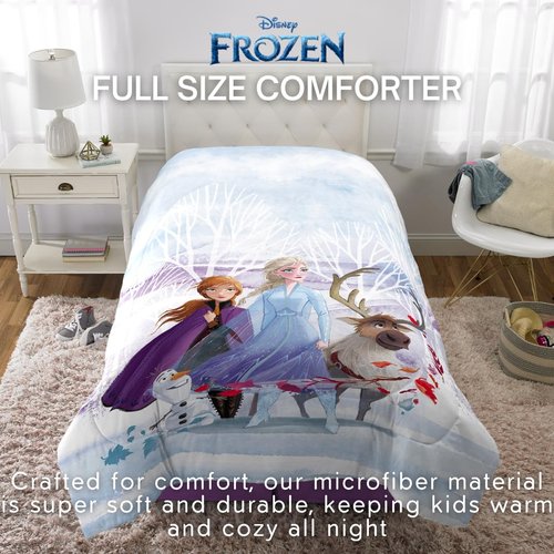 Franco Disney's Frozen 2 Kids Bedding Super Soft Microfiber Reversible Comforter, Full, (Officially Licensed Product)