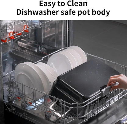 Slow Cooker 10-Quart - PFOA-Free Ceramic Coating & Oven Safe to 450°F | Ideal for Family Gatherings