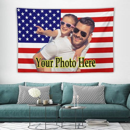 KAMXPOE Custom Wall Tapestry - Personalized Photo Blanket for Dorm Room | 60x40 Inch