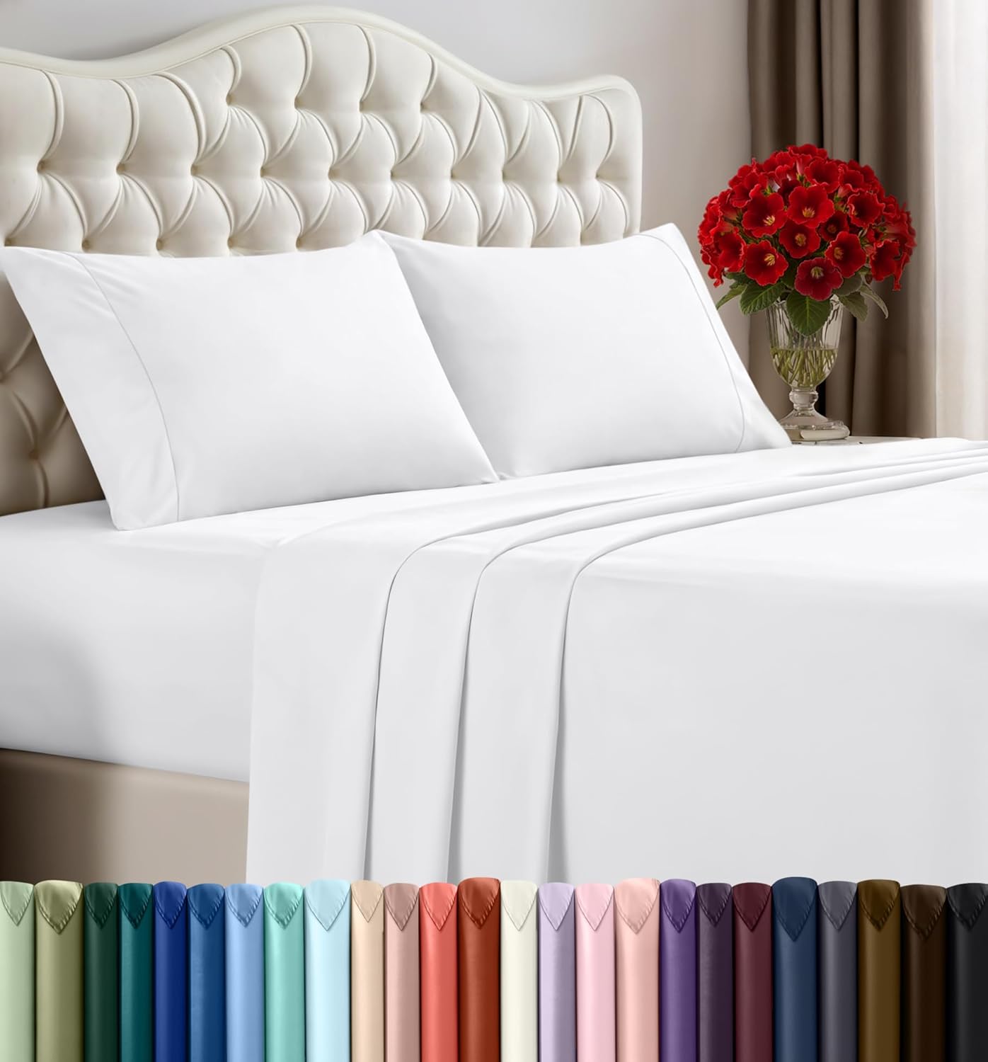 Utopia Bedding Queen Bed Sheet Set - Soft Brushed Microfiber - 4 Pieces, Fade & Shrinkage Resistant | White