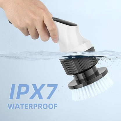 Holercoco Electric Spin Scrubber, Shower Cleaner Brush, Shower Scrubber with Long Handle 53.2inch, 2H Fast Charge, IPX7 Waterproof, Bathroom Cleaning Brush 2 Adjustable Speeds