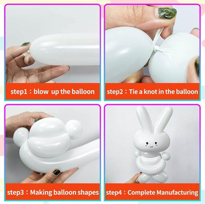 260 Clear Long Skinny Latex Balloons by Premium Quality - Ideal for Animal Balloons & Party Decorations
