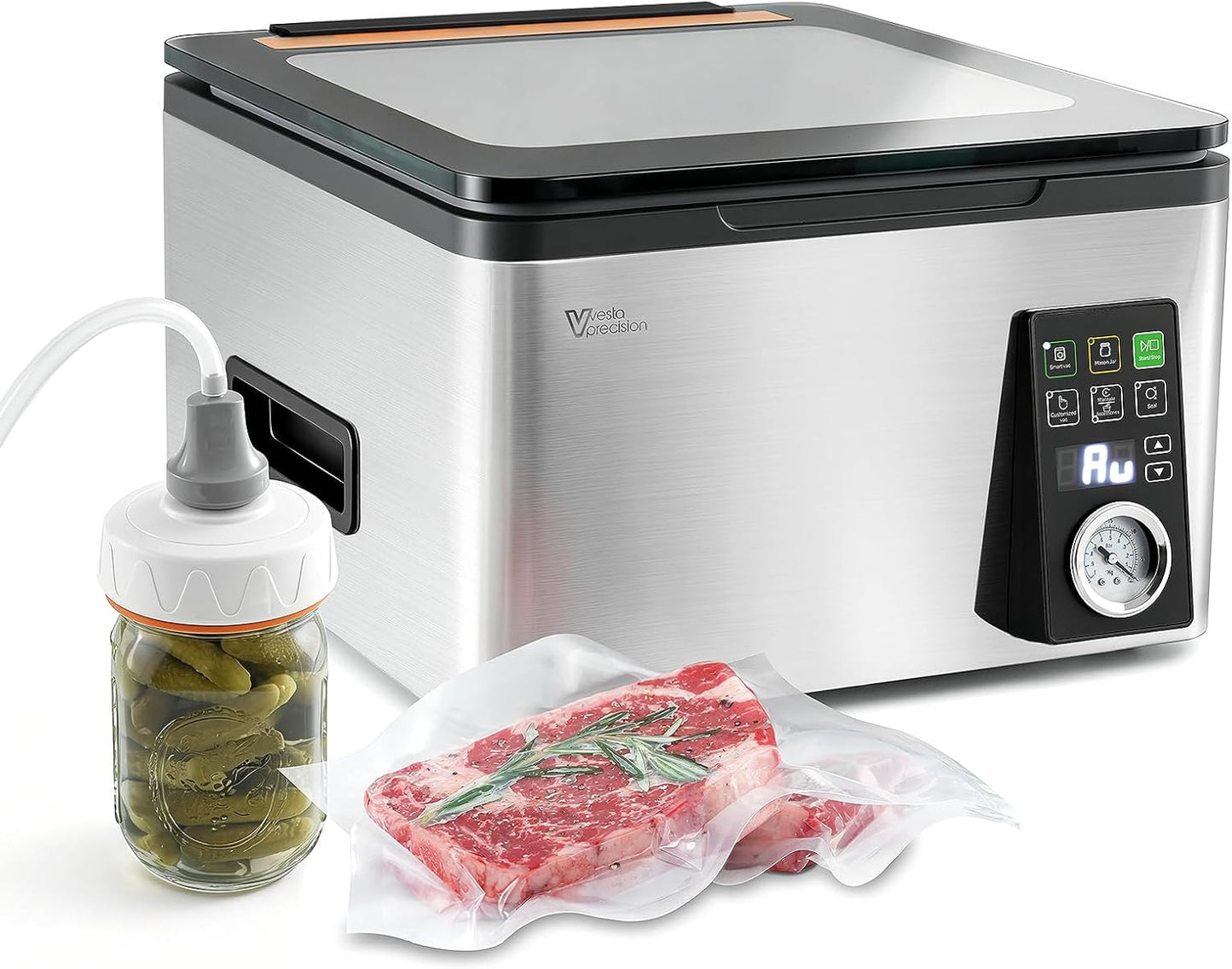 Vesta Precision 12” Chamber Vacuum Sealer - Smart Auto Vacuum & Easy-Clean System for Liquids, Meats & Sous Vide | V553