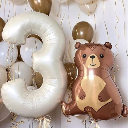 Skiennix 40-Inch Beige Number 10 Balloons - Helium Foil for 10th Birthday Decorations | Ivory White & Cream