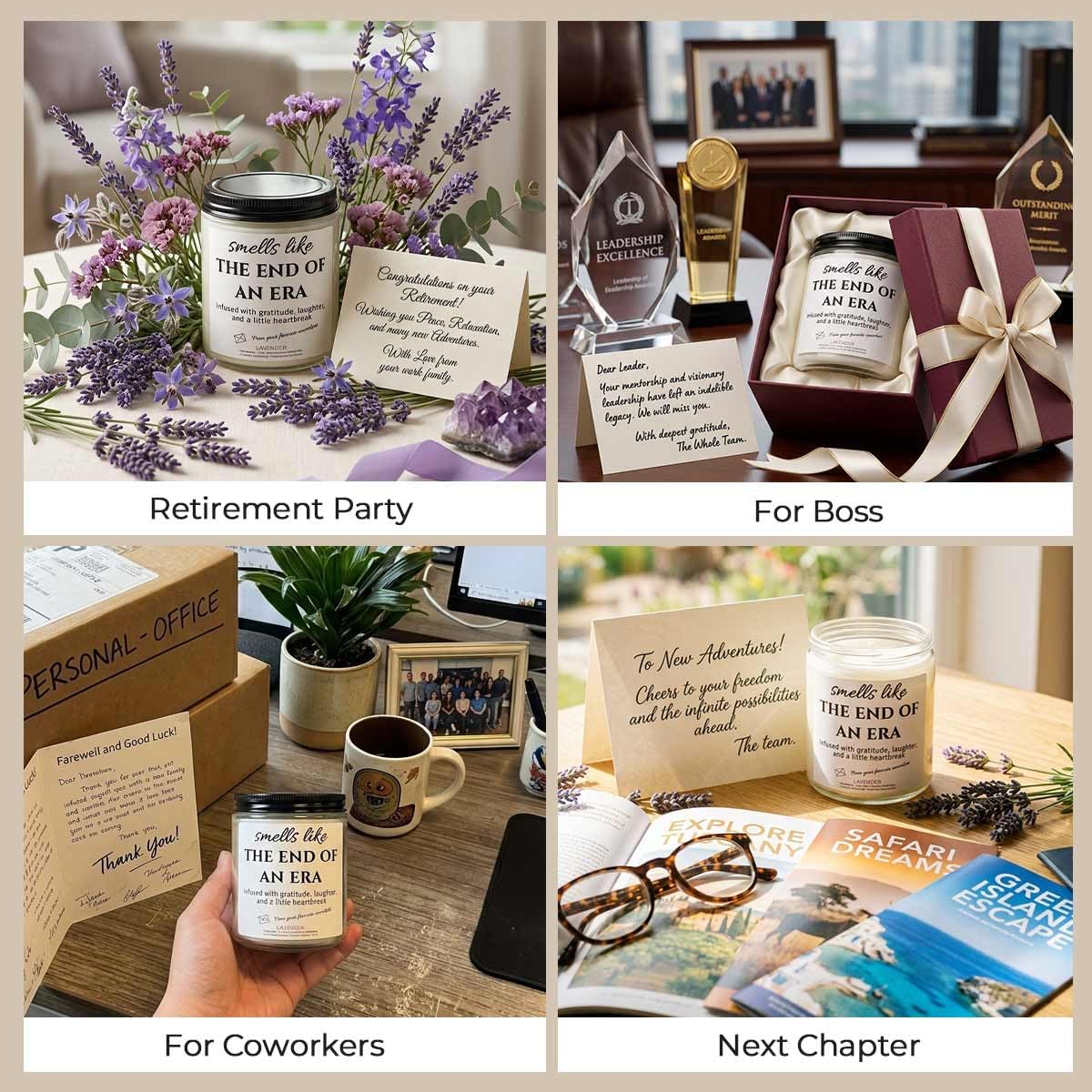 Retirement Gift for Woman – Unique & Heartfelt Retirement Gifts for Men – Lavender Memorable Farewell Gifts for Coworkers, Present for Boss, Friend, Office Goodbye Party by Joyqua, White