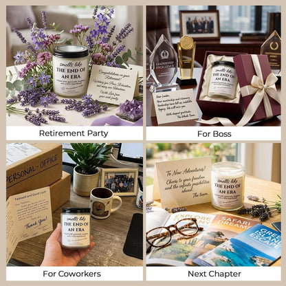 Retirement Gift for Woman – Unique & Heartfelt Retirement Gifts for Men – Lavender Memorable Farewell Gifts for Coworkers, Present for Boss, Friend, Office Goodbye Party by Joyqua, White