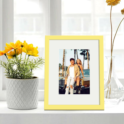 Upsimples 8x10 Picture Frame - Versatile Display for 5x7 with Mat or 8x10 Without - Yellow, 1 Pack