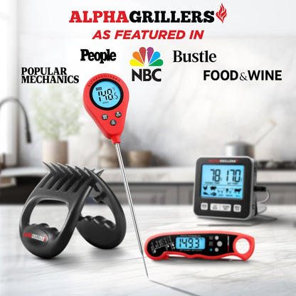 Alpha Grillers Instant Read Meat Thermometer - Digital Cooking Thermometer for Perfectly Cooked Meats | Fast Probe Design