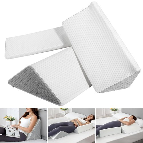 Bed Wedges & Body Positioners 3 in 1, Wedge Pillow for Back Pain Relief, Triangle Bed Wedge Pillow for Side Sleeping, Elderly, Bed Sores, After Surgery, Knees Elevated, Pregnancy