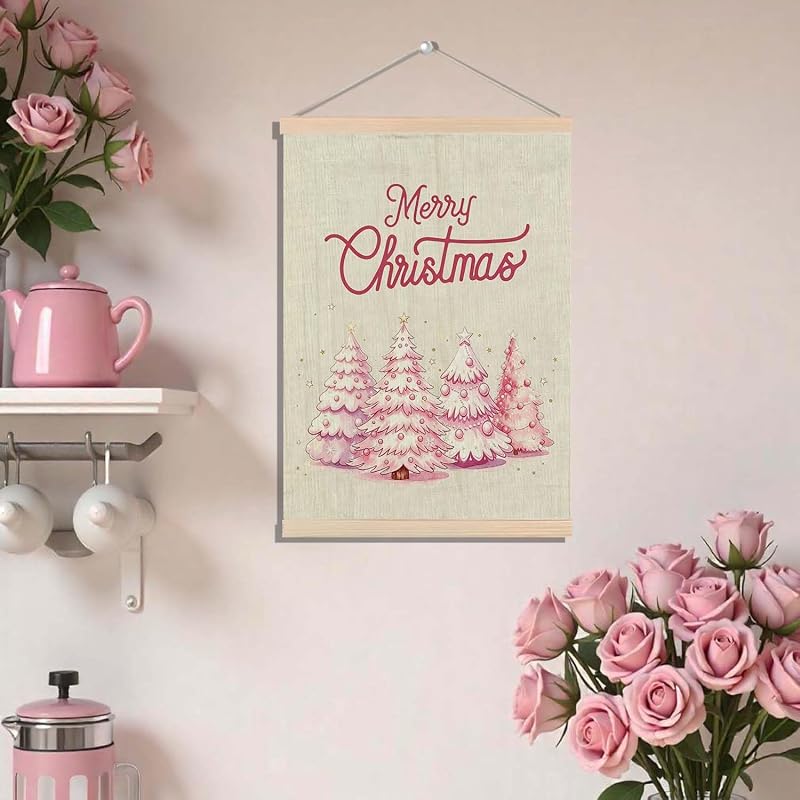 Ever-Going Tune Pink Christmas Canvas Wall Art Decor 12x16 Inches – Variation: Christmas Decor-4