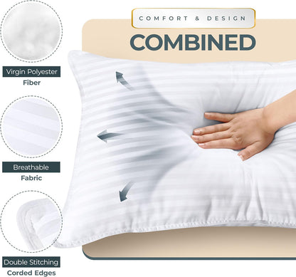 Utopia Bedding Bed Pillows - Cooling Down Alternative Set of 2 | Standard Size for All Sleep Positions