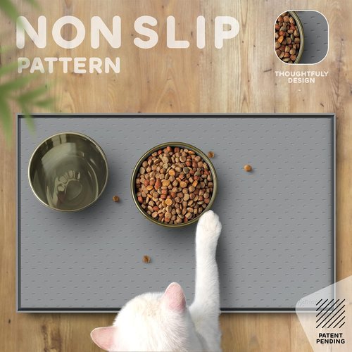 Dog Food Mat by [Brand Name] - Waterproof Silicone Mat with Raised Edges | Easy Clean Pet Feeding Mat