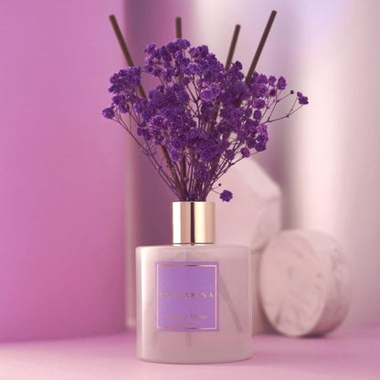 Cocorrína Premium Reed Diffuser Set - Lavender Thyme with Preserved Baby's Breath | 6.76 Fl. Oz Home Décor