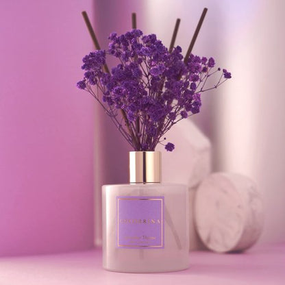 Cocorrína Premium Reed Diffuser Set with Preserved Baby's Breath & Cotton Stick Lavender Thyme | 6.76 Fl.oz Scent Diffuser for Bedroom Bathroom Home Décor
