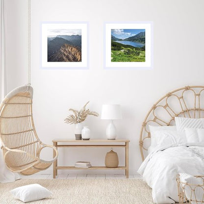 JCJMY 18x18 Picture Frame - White Wall Display with 14x14 Mat & Shatter Resistant Plexiglass