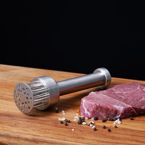 BQWII Stainless Steel Meat Tenderizer Tool with 21 Sharp Needles - A Meat Tenderizer Mallet for Chicken and Beef, Durable Meat Mallet Hammer, Easy-Grip Meat Hammer Tenderizer