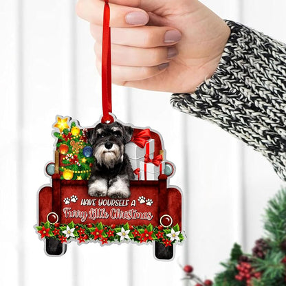 Schnauzer Car Ornament - Aluminum Christmas Tree Decoration for Schnauzer Lovers, Dog Mom/Dad - Variation: Schnauzer Car