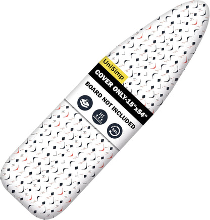 UniSimp Ironing Board Cover - Extra Thick Natural Cotton, Scorch & Stain Resistant | 15"x54" Size