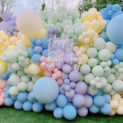PartyWoo Pastel Rainbow Balloons - 101pcs 12 Inch Latex for Baby Showers, Engagements & Birthdays