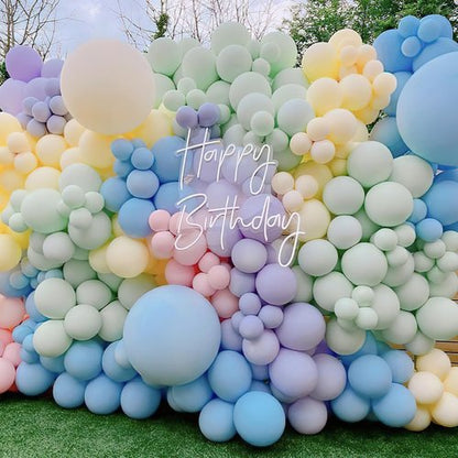 PartyWoo Pastel Balloons 100pcs 12 Inch Pastel Rainbow Latex Balloons for Baby Shower Gender Reveal Engagement Bachelorette Easter Bridal Shower Anniversary Retirement Birthday Party Decorations