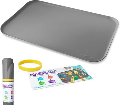 Just Messin’ Silicone Art Mat - Reusable Non-Slip Heat-Resistant Craft Mat with Raised Edges | 16"x26", Gray
