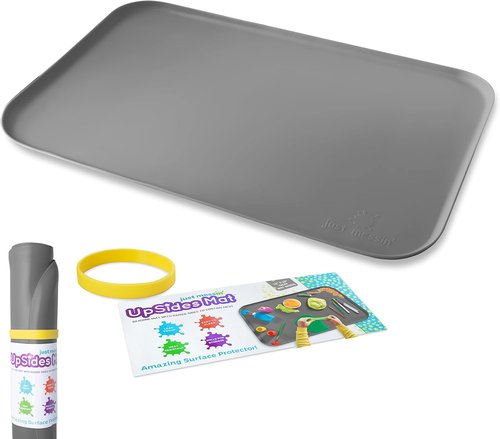 Just Messin’ Silicone Art Mat - Reusable Non-Slip Heat-Resistant Craft Mat with Raised Edges | 16"x26", Gray