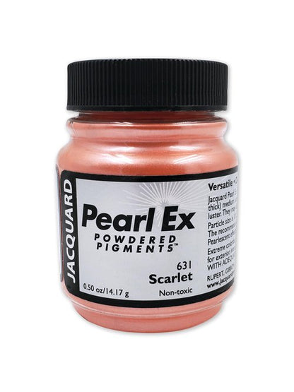 Jacquard Pearl Ex Pigment Powder 0.5 oz Scarlet - Loose Mica Powder for Epoxy Resin, Watercolors, Calligraphy Ink & Clay - Epoxy Pigment Powder - Epoxy Resin Color