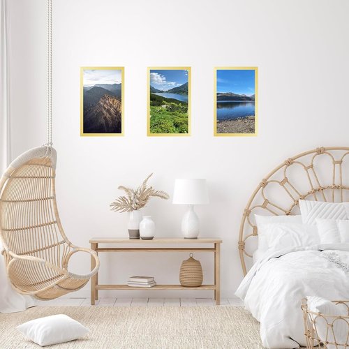 JCJMY 13x22 Gold Picture Frame - Versatile Horizontal & Vertical Wall Hanging for Photos & Posters