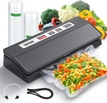 FoodSaver Vacuum Sealer Machine - 7-in-1 Automatic Food Preservation with 70kPa Suction | Black, Includes 2 Bag Rolls