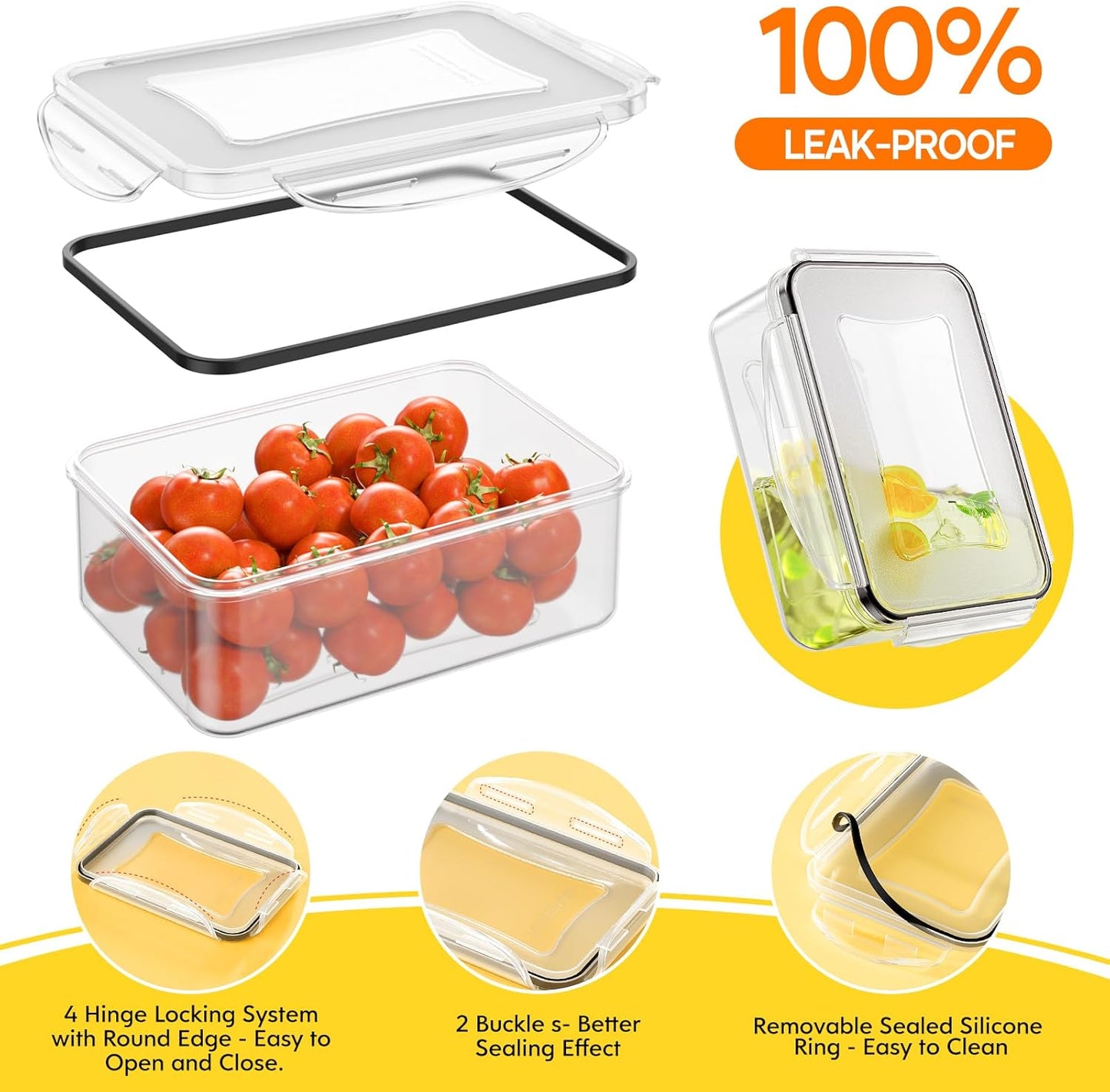 Skiennix 52 PCS Food Storage Containers - Airtight, Leakproof Meal Prep Set | Microwave & Dishwasher Safe