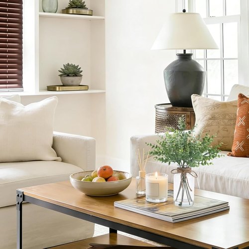 Coforset Eucalyptus Stems in Glass Vase - Realistic Faux Water | 14" Sage Green Decor for Home & Office