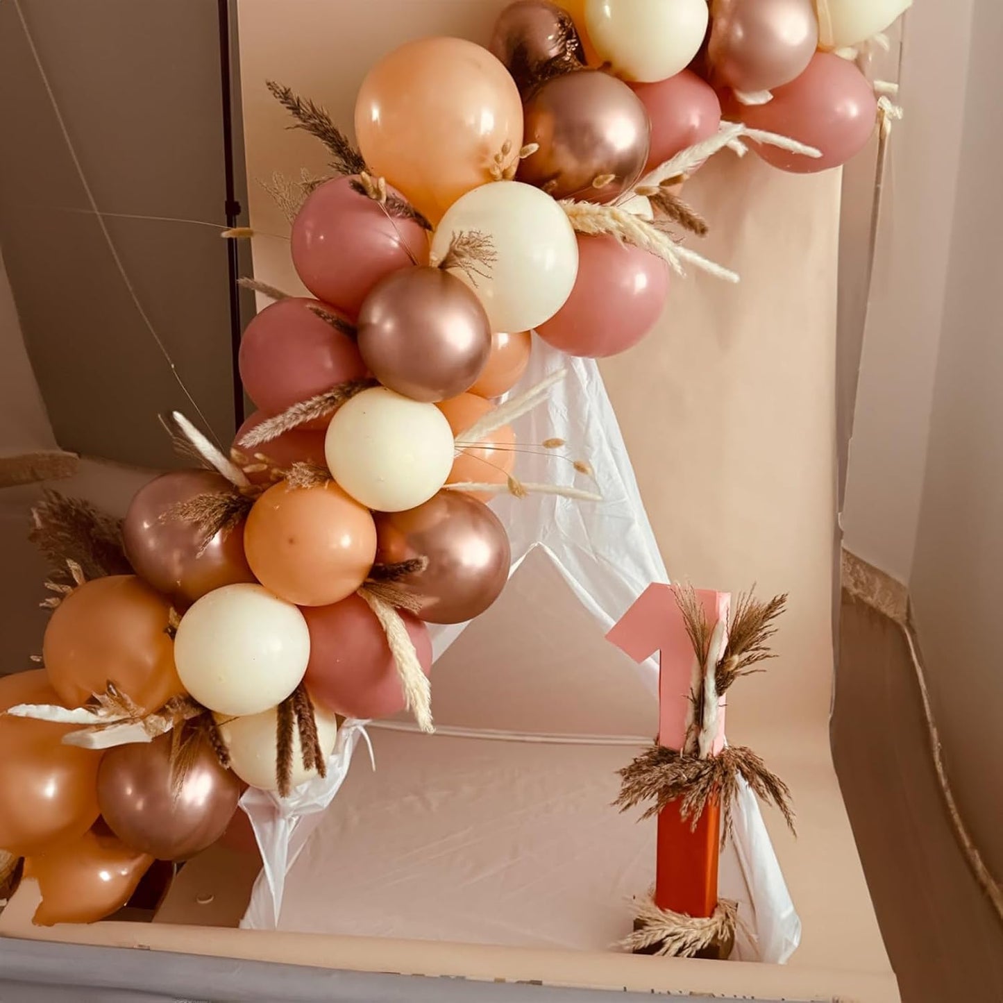 Skiennix Retro Blush Pink Balloons - 60 Pack 12 Inch Dusty Pink & Metallic Chrome for Bridal Showers & Birthdays