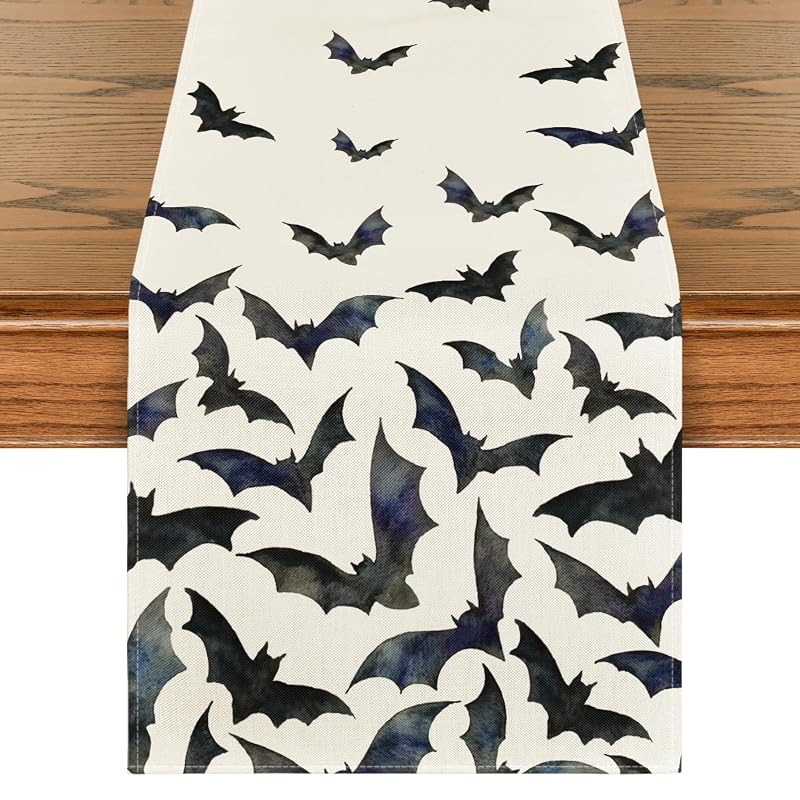Black/White Table Runner 13x72 In. Artoid Mode 210 GSM Polyester