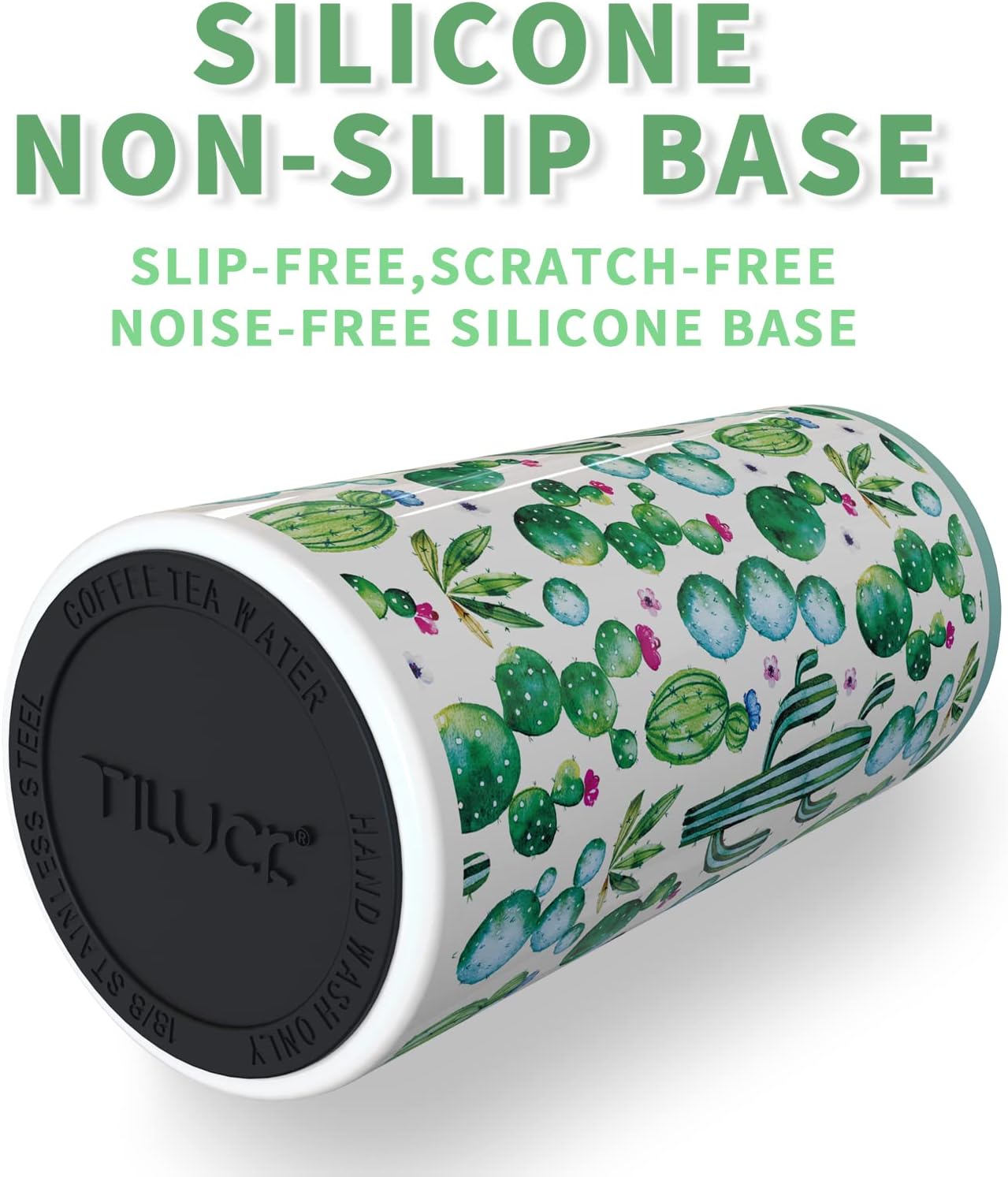 TILUCK Slim Can Cooler - Double-Walled Stainless Steel Insulator for 12 oz Cans | Cactus Color