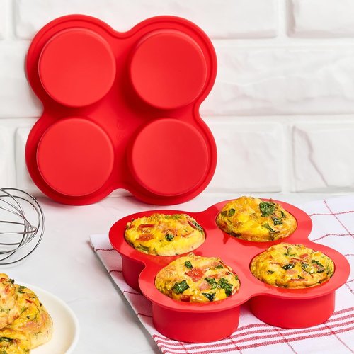 JOERSH Air Fryer Egg Mold - 2-Pack Non-Stick Silicone Baking Pan for Egg Bites, Muffins & More