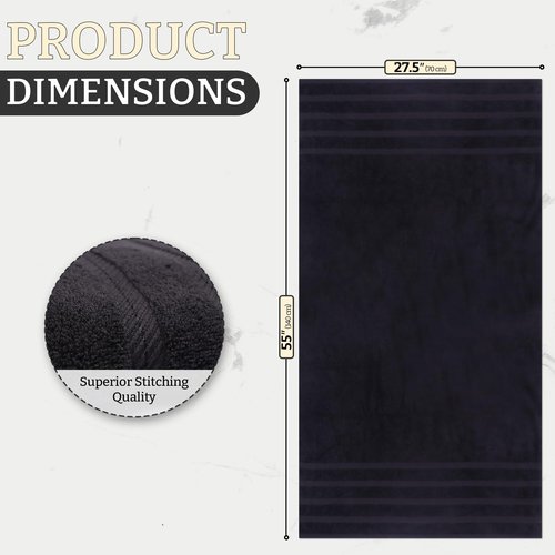 Amreki, Premium, Set of 4, Extra Large, 100% Cotton, Bath Towels, 30 x 60 inches, Very Soft, Quick-Dry, Lightweight, 600GSM