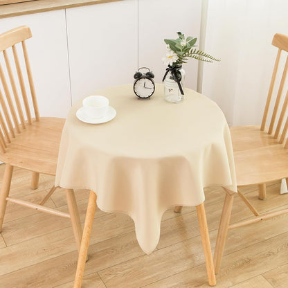 Skiennix Small Square Tablecloth - 36x36 Inch Beige Washable Polyester for Indoor/Outdoor Use